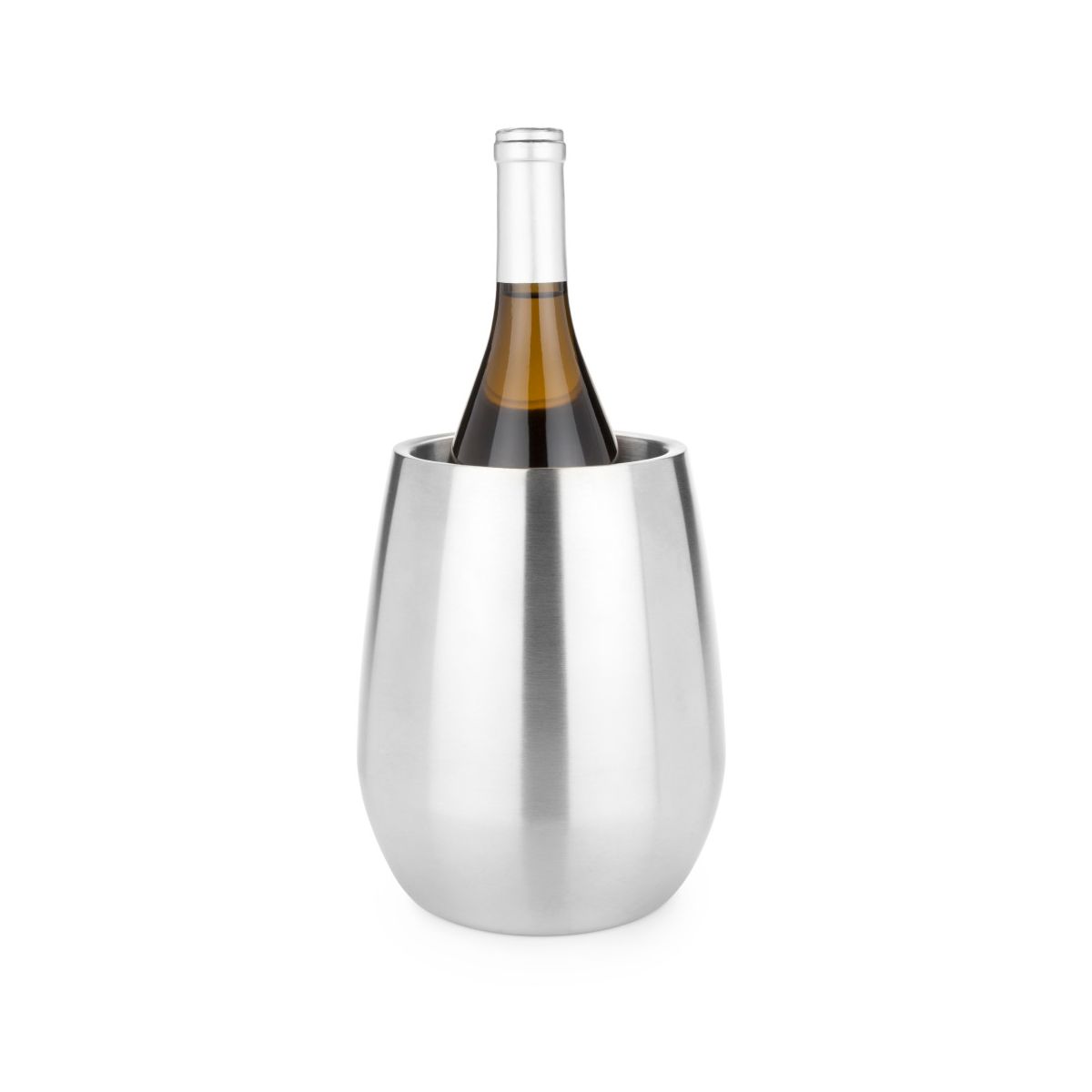 Viski Single Bottle Chiller for Wines, Champagnes, Double Walled Bottle Cooler, Stainless Steel, Fits Standard Size Bottle, Gifts for Wine Lovers