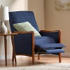 GDFStudio Mendota Mid Century Modern Fabric Channel Stitch Wood Pushback Recliner - 2 of 4