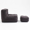 CAVINAS Fluffy Bean Bag Chair, Lazy Sofa Chair with Memory Foam and Ottoman, for Living Room, Bedroom, Apartment, Black - 3 of 4