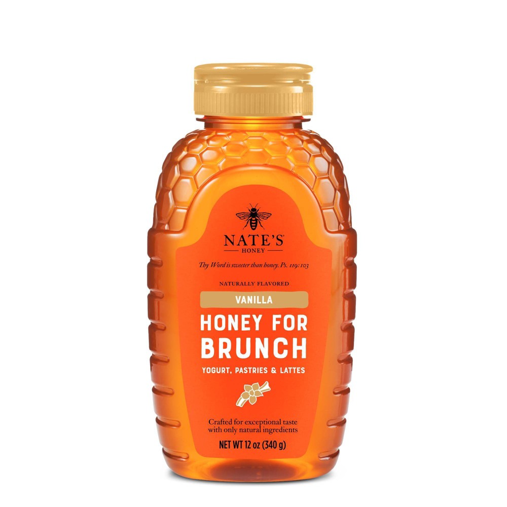 Nate’s Vanilla Honey for Brunch - Made with 100% Pure Honey and Vanilla - 12 oz