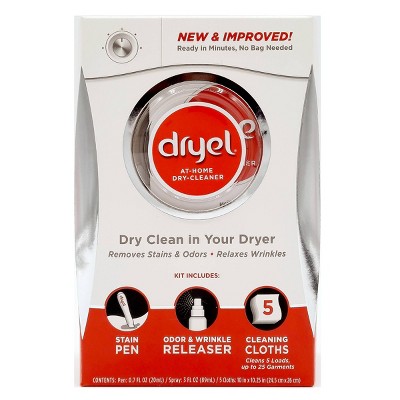 Dryel At-Home Mega Dry Cleaner Starter Kit, Includes Dry Cleaning Cloths  and To-Go Stain Removal Pen - 14 Load Capacity 