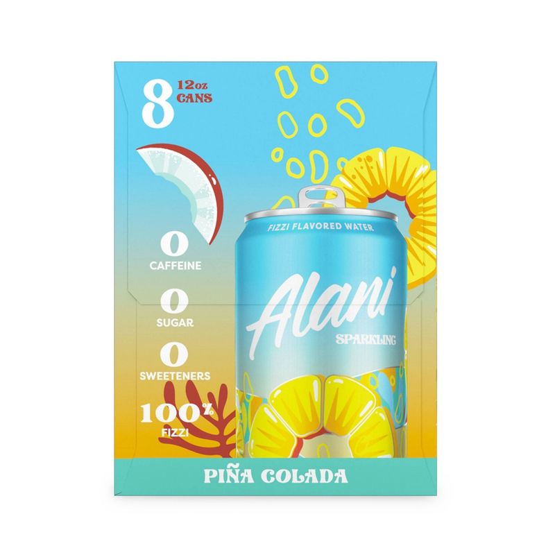 Alani Pina Colada Sparkling Water - 8pk/12 fl oz Cans, 3 of 4