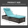 Patti 2-piece PE Rattan Outdoor Patio Chaise Lounge Chair with Reclining Adjustable Backrest and Removable Cushions, Tanning Near Me - Maison Boucle - 3 of 4