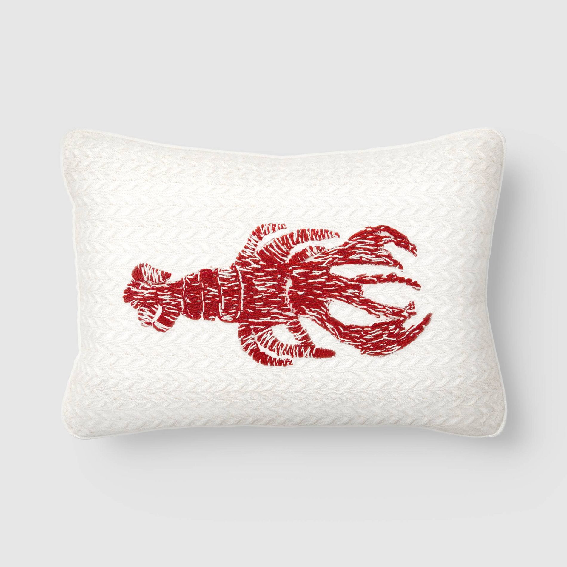 Lumbar Lobster Indoor Throw Pillow Neutral/Red - Room Essentials™