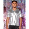 Lars Amadeus Men's Metallic Shiny Nightclub V-Neck Short Sleeve Disco T-Shirt - 2 of 4