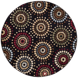 Well Woven Blossom Valley Floral Nature Modern Casual Abstract Retro Geometric Soft Black Area Rug - 1 of 4