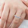 Pompeii3 1CT Blue Sapphire & Diamond Channel Set Eternity Wedding Ring 14K White Gold - 4 of 4