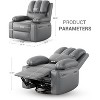 Electric Massage Recliner, Heat, 360° Swivel, Zero Gravity, 400lb, PU - 3 of 4