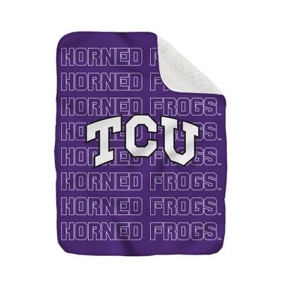 NCAA TCU Horned Frogs Collegiate Echo Wordmark Plush Throw Blanket