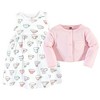 Hudson Baby Infant Girl Cotton Dress and Cardigan Set, Tea Party - 3 of 4