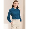 Allegra K Women's Work Peter Pan Collar Long Bishop Sleeve Button Down Shirt - 3 of 4