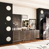 Farmhouse Sideboard Buffet Storage Cabinet with Strip Skeleton Door and Adjustable shelves, for living room dining room kitchen - 2 of 4