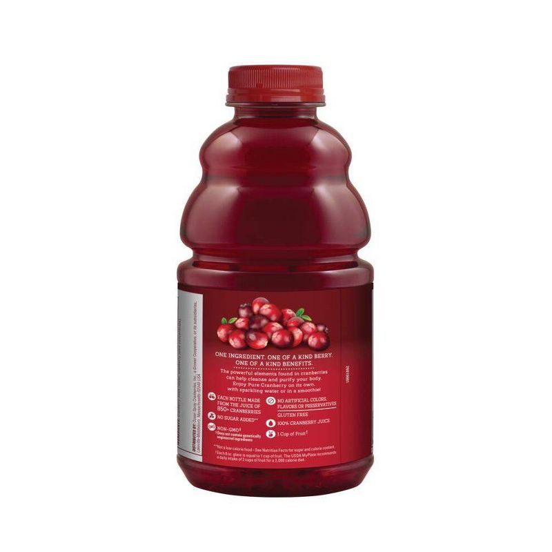 Ocean Spray 100% Pure Cranberry Juice - 32 fl oz Bottle, 2 of 7