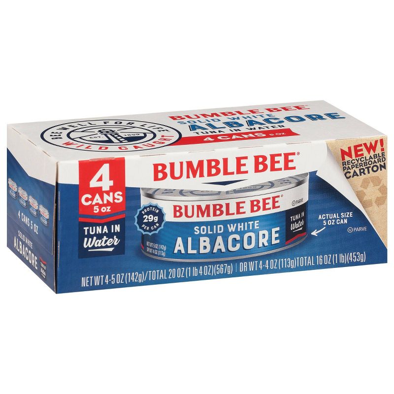 Bumble Bee Solid White Albacore Tuna in Water - 5oz/4ct, 4 of 7