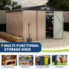 8x10FT Outdoor Metal Storage Shed, Galvanized Steel Garden Tool Shed with Sloped Roof & Lockable Door for Backyard, Utility Building - 4 of 4