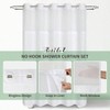 No Hook Waffle Weave Shower Curtain with Snap - in Fabric Liner Set White Bathroom Shower Curtain See Through Top - 2 of 4
