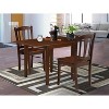 HomeStock 3-Pc Mahogany Finish Solid Wood Top with Dropleaf Dining Table Set - 2 of 4