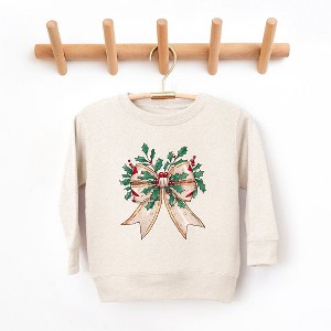 The Juniper Shop Holly Leaves Coquette Youth Ultra-Soft Graphic Sweatshirt - M - Natural - 1 of 3