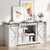 66" Farmhouse TV Stand for Up to 70 Inch TV, 32" Tall Entertainment Center with 4 Drawers & 2 Sliding Barn Doors - 2 of 4