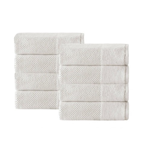 Enchante Home Gracious Turkish Cotton Hand Towel Set of 8 - Anthracite (Grey)