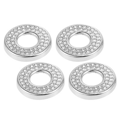 Unique Bargains Bling Car Door Lock Pull Rod Bolt Cover Inner Fitting Trim Decals Interior Accessories for Mercedes-Benz C Class 2015-2019 4 Pcs