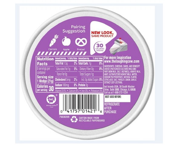 The Laughing Cow Garlic & Herb Spreadable Cheese - 6oz