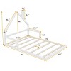 1 Full Floor Bed Frame, Solid Wood House-Shaped Headboard for Kids or Teens Bedroom, No Box Spring Needed - Baofuwish - 4 of 4