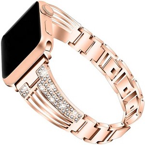 Worryfree Gadgets Apple Watch Band Jewelry Metal Strap Diamond Rhinestone Women Bracelet Wristband Strap for iWatch Bands Series 8 7 6 5 4 3 2 1 SE - 1 of 4