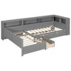 Merax Modern Twin Size L-Shaped Platform Bed with Trundle, Drawer & Built-in Storage Shelves - 3 of 4