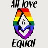 Adult Design By Humans Love is Equal Holding Hands Pride Flag By dnlribeiro88 T-Shirt - 2 of 2
