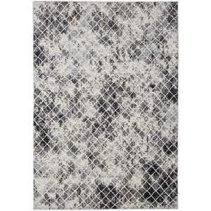 HomeRoots 8' X 10' Gray And Ivory Geometric Distressed Area Rug - 1 of 4