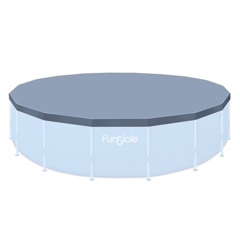 Funsicle 20 Feet Round Frame Seasonal Debris Above Ground Swimming Pool  Cover With Drain Holes And Adjustable String Lock, Accessory Only, Gray :  Target
