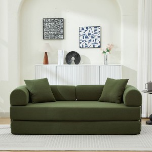 NicBex Corduroy Convertible Sofa Bed,Sleeper Couch with 2 Pillows,Flexible Combination,Futon Couch for Living Room,Office,Apartment - 1 of 4
