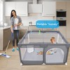 Baby Playpen,59"×71" Playpen for Babies and Toddlers with Safety Gate,Corrales para Bebes,Adjustable Portable Play Yards Indoor Outdoor,Grey - 3 of 4