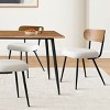 5-Piece Dining Table Set with Bouclé Upholstered Chairs, 47'' Compact Wood-Look Table and 4 Comfy Modern Dining Chairs-Maison Boucle - 2 of 4