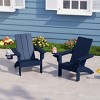 WestinTrends Ashore Kids Outdoor HDPE Plastic Modern Adirondack Patio Chairs with Cup Holders (Set of 2) - 2 of 4