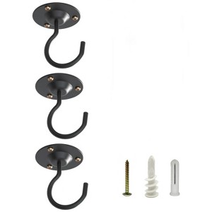 LunaLulinlk Ceiling Hooks for Hanging Plants Black 3 Pcs, Plant Hanger Indoor - 1 of 4