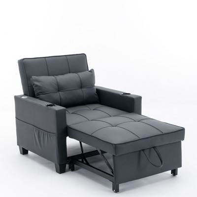 NicBex Modern Pull Out Sofa Bed Convertible Single Sofa Chair with Adjustable Back and USB Port for Living Room