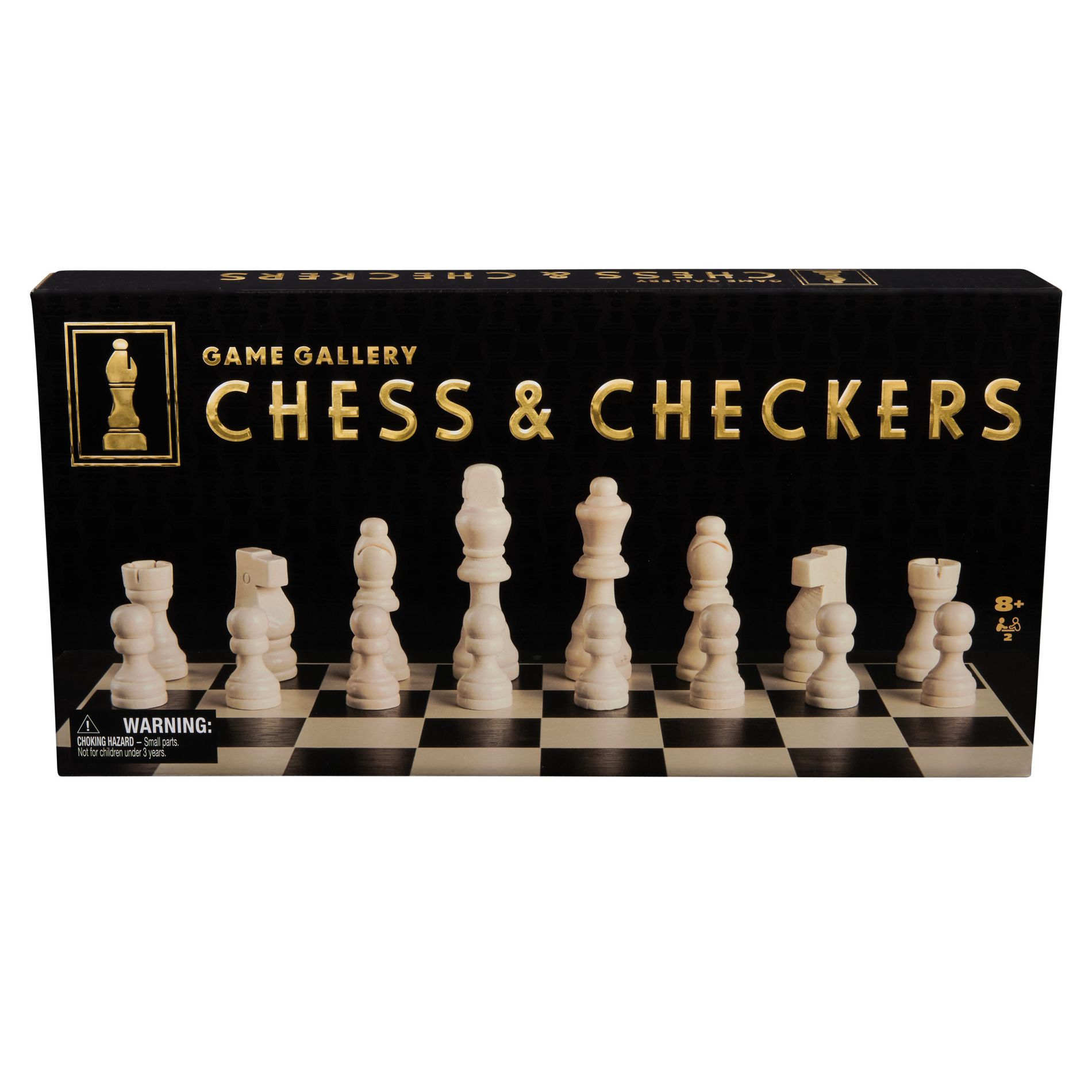 Game Gallery Wood Chess & Checkers Set