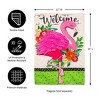 Evergreen Floral Flamingo Welcome Linen Garden Flag 12 x 18 Inches Indoor Outdoor Decor - 3 of 4