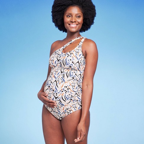 Asymmetrical One Shoulder Cutout Maternity Swimsuit - Isabel Maternity By  Ingrid u0026 Isabel™ Animal Print : Target