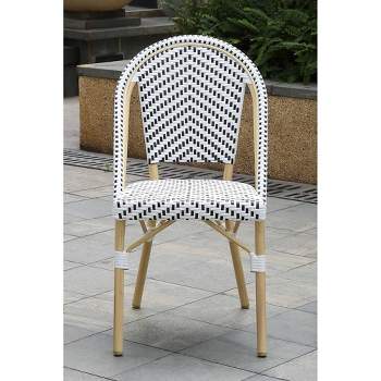 Arna 2pk Wicker Patio Side Chairs - Black/White - miBasics