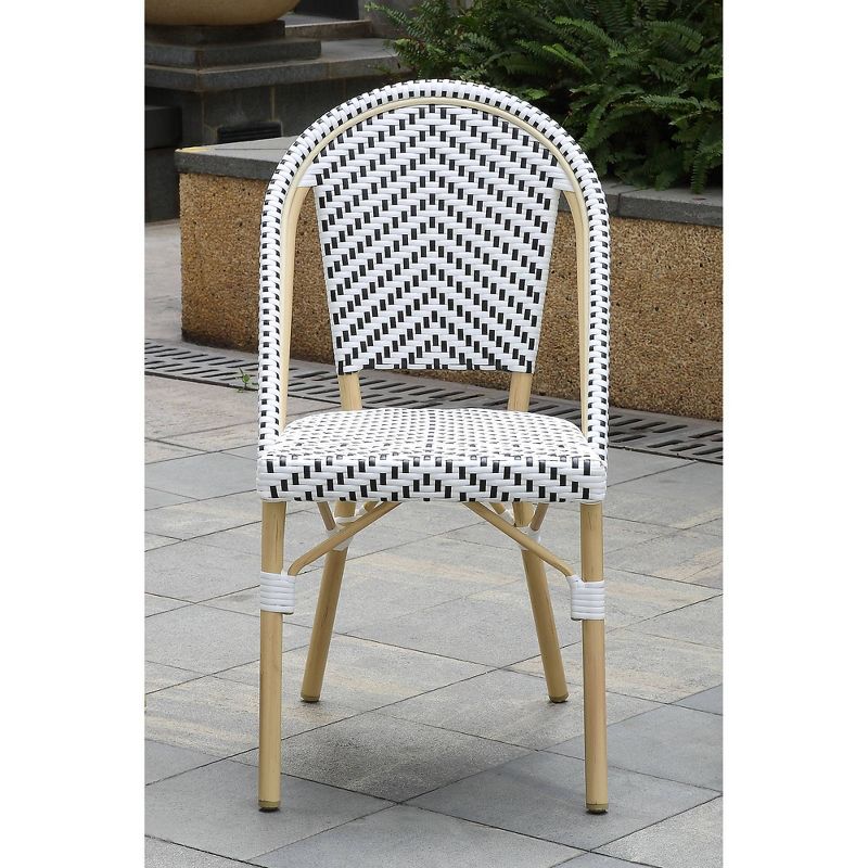 Arna 2pk Wicker Patio Side Chairs - Black/White - miBasics, 1 of 7