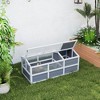 PawHut Tortoise Habitat Bottomless Design, Wooden Tortoise House Outdoor with Doors, PC Sun Panel Windows, for Small Animals, Rabbits, Light Gray - 3 of 4