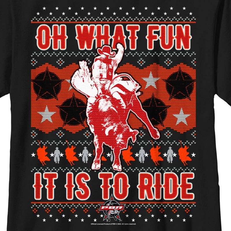 Boy's Professional Bull Riders Oh What Fun it is to Ride Sweater Print T-Shirt, 2 of 6