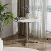 VYNXARIA Modern circular table and small tea table, with a minimalist style, suitable for use in family dining rooms, kitchens, and living rooms - 2 of 4