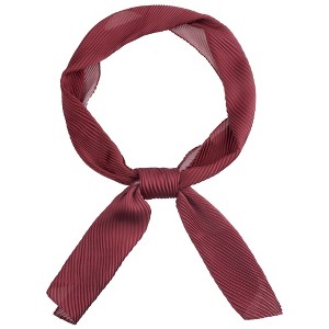 INSPIRE CHIC Women's Solid Contrast Color Pleated Long Satin Neck Scarves 49.2"x4.3" 1 Pc - 1 of 4