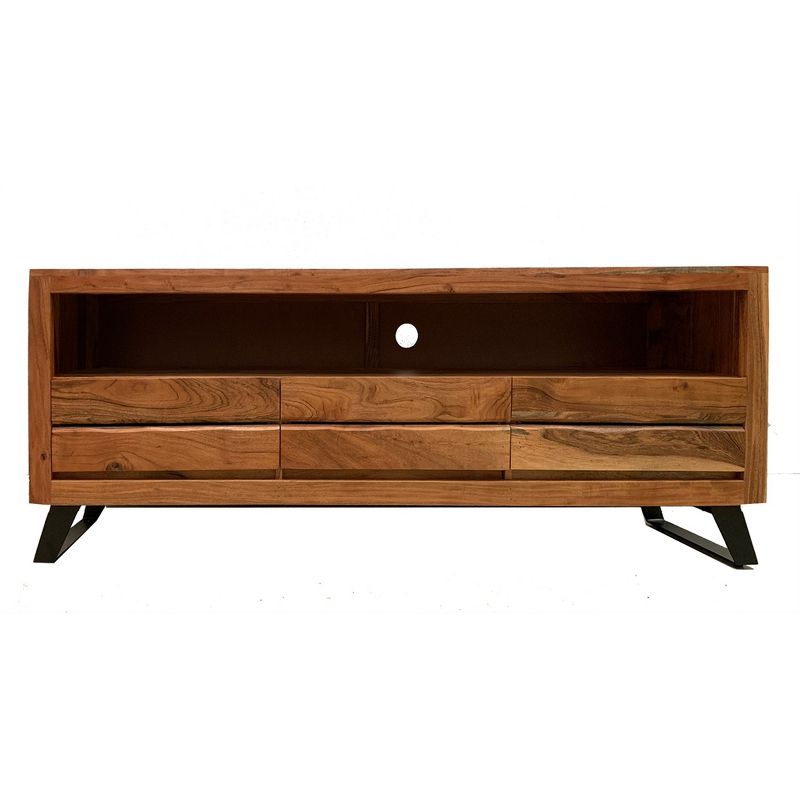 Live Edge Cabinet TV Stand for TVs up to 65&#34; Light Brown - Timbergirl, 4 of 5