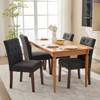 Coucheta Upholstered Dining Chair Set of 4/6, Linen Button Tufted High Back & Wide Seat, Sturdy Wood Legs for Dining Room, Kitchen, Cafe - 3 of 4