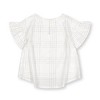 Hope & Henry Girls' Short Ruffle Sleeve Top (Soft White Pencil Sketch Plaid, 3-6 Months) - 3 of 3